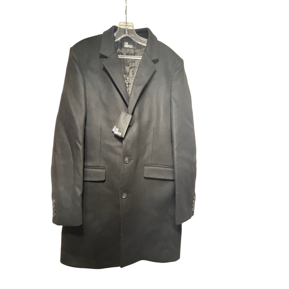 The Kooples Men's Straight-Fit Wool Blend Coat Black Size FR 50/US40 MSRP $685‎